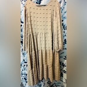 Beige Textured Dress